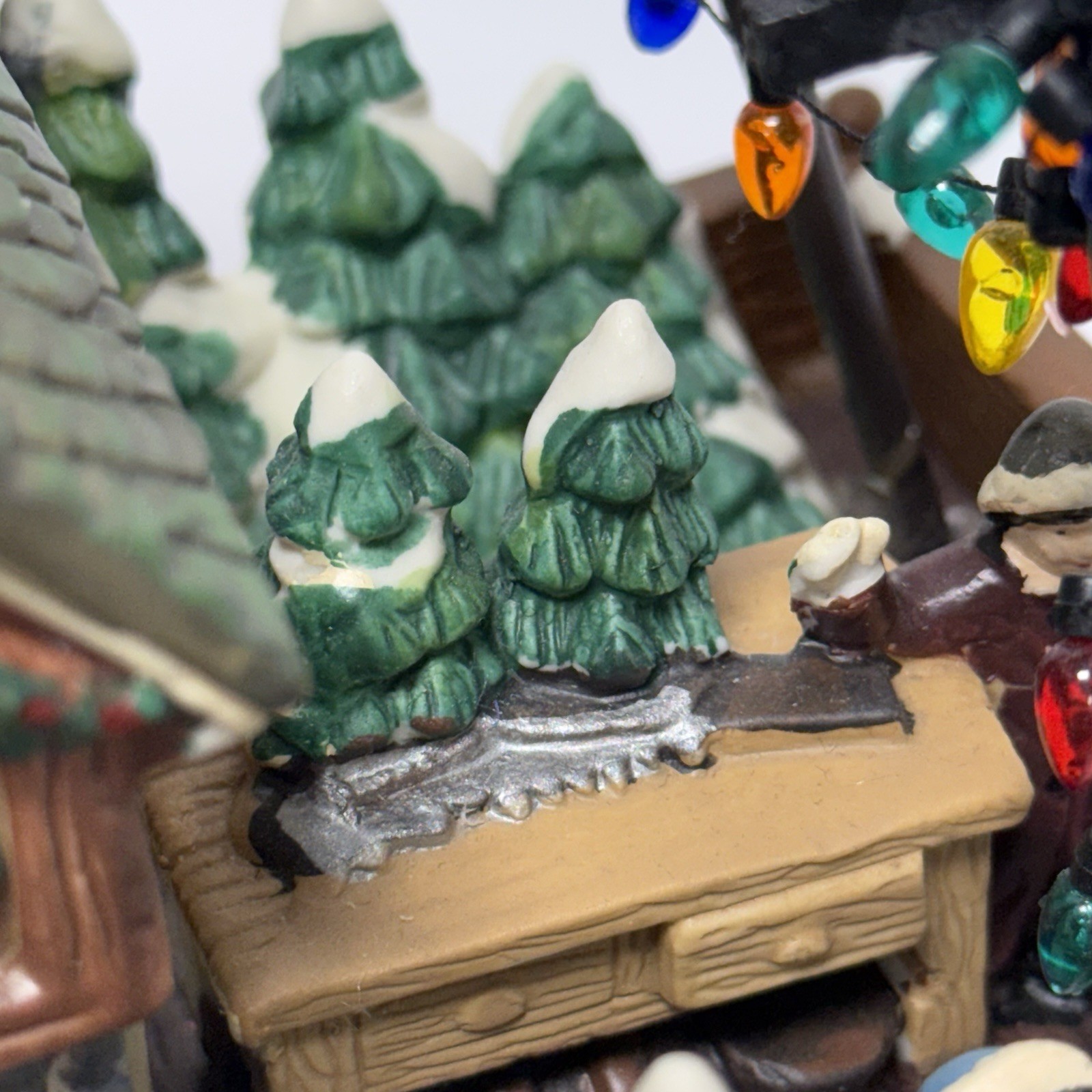 Christmas Streets Tree Seller’s House Lighted Village with Box Styrofoam READ