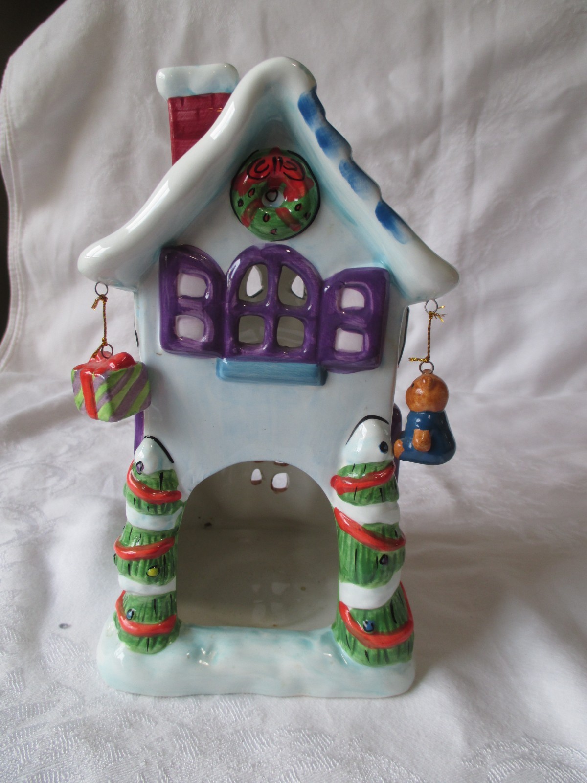 Elements TOY SHOP Christmas Tea-Light CANDLE HOLDER~Holiday Village~Ceramic