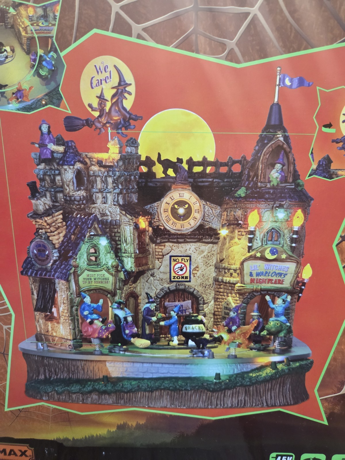 Lemax Spooky Town Lil Witches and Warlocks Nightcare Lighted Building 2014 Works