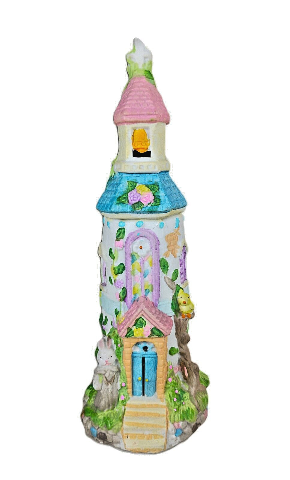 Vintage 1995 Hand-Painted Porcelain Church by Cottontale Cottages | Bunnies &