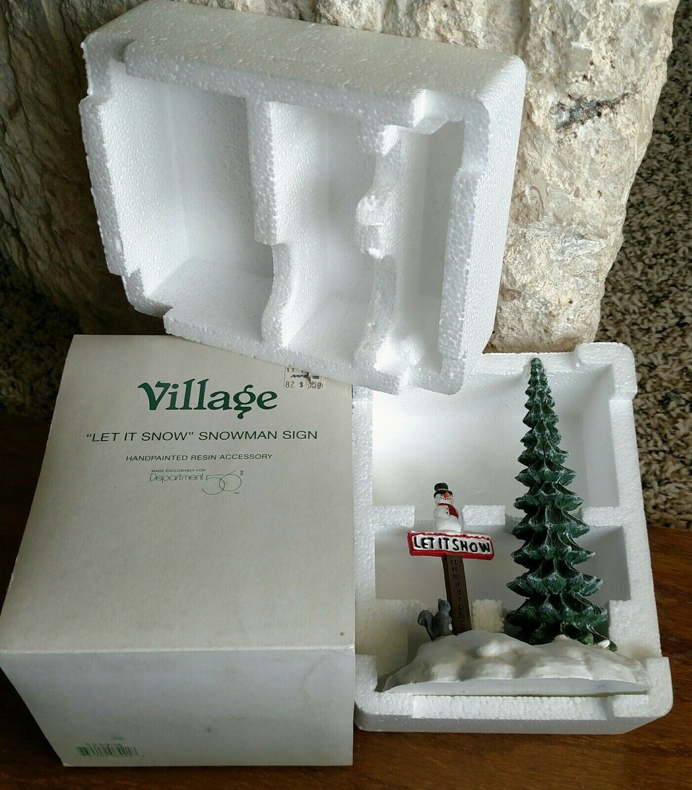 Let It Snow Snowman Sign #52594 Snow Village Department 56 -BUYER GUARANTEE