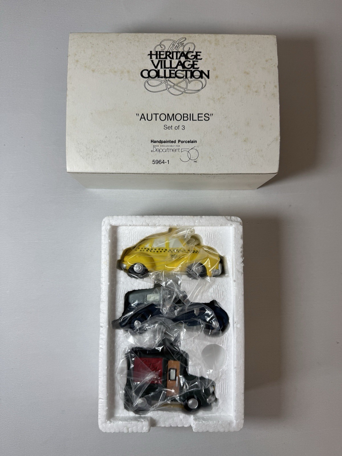 Dept 56 Heritage Village Christmas Cars Automobiles Vintage Decorations 80s