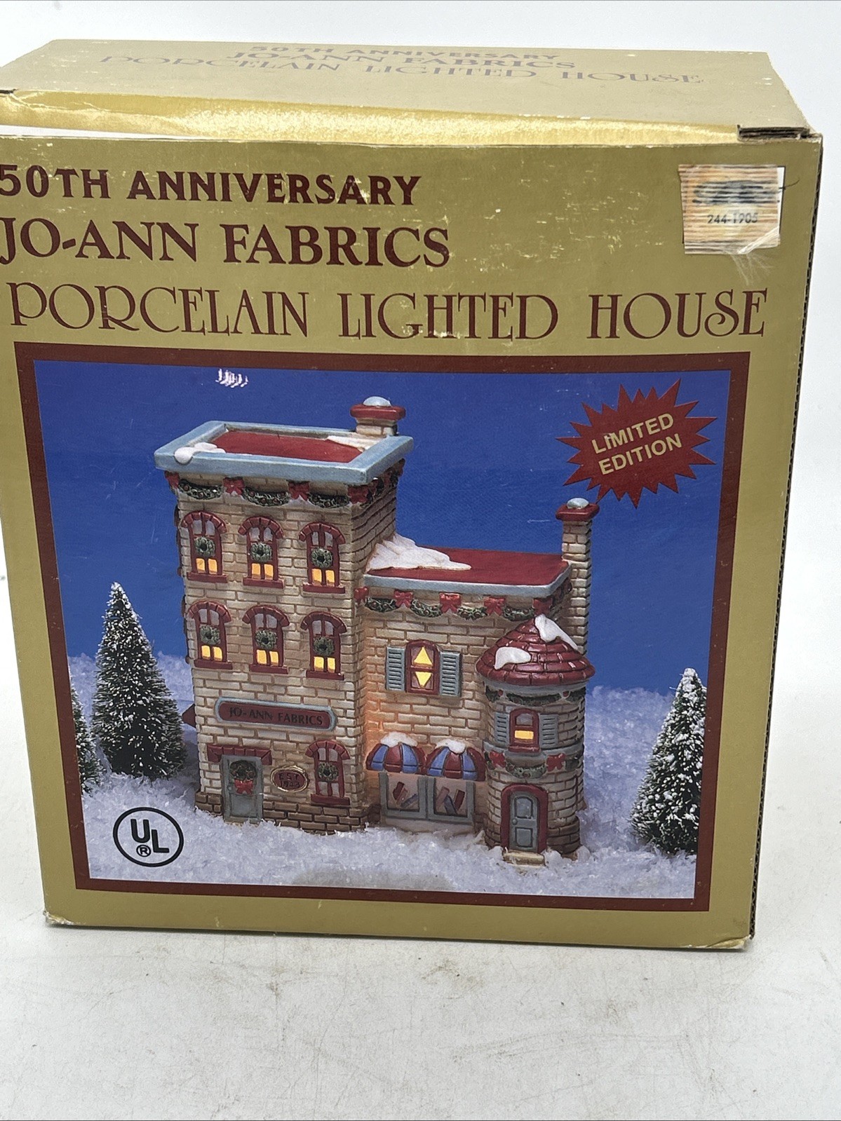 Jo-Ann Fabrics 50th Anniversary Lighted Porcelain HouseLimited Edition VTG 1993