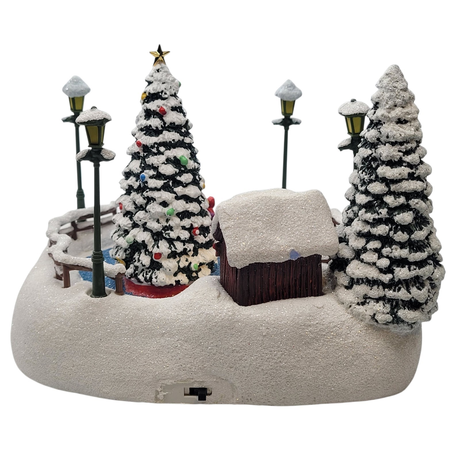 2024 Thomas Kinkade Teleflora Oh What Fun Christmas Village Light Up Ice Skaters