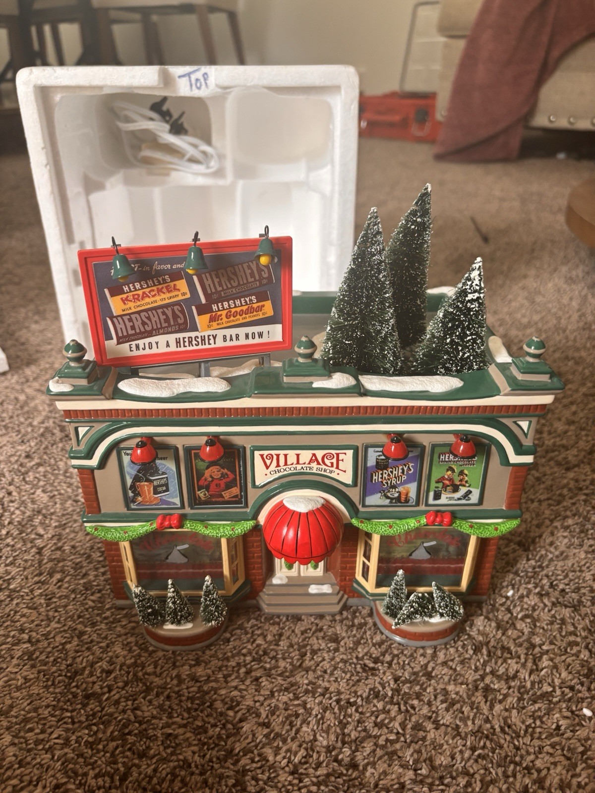 Department 56 Snow Village Hershey’s Chocolate Shop Building Ceramic Boxed