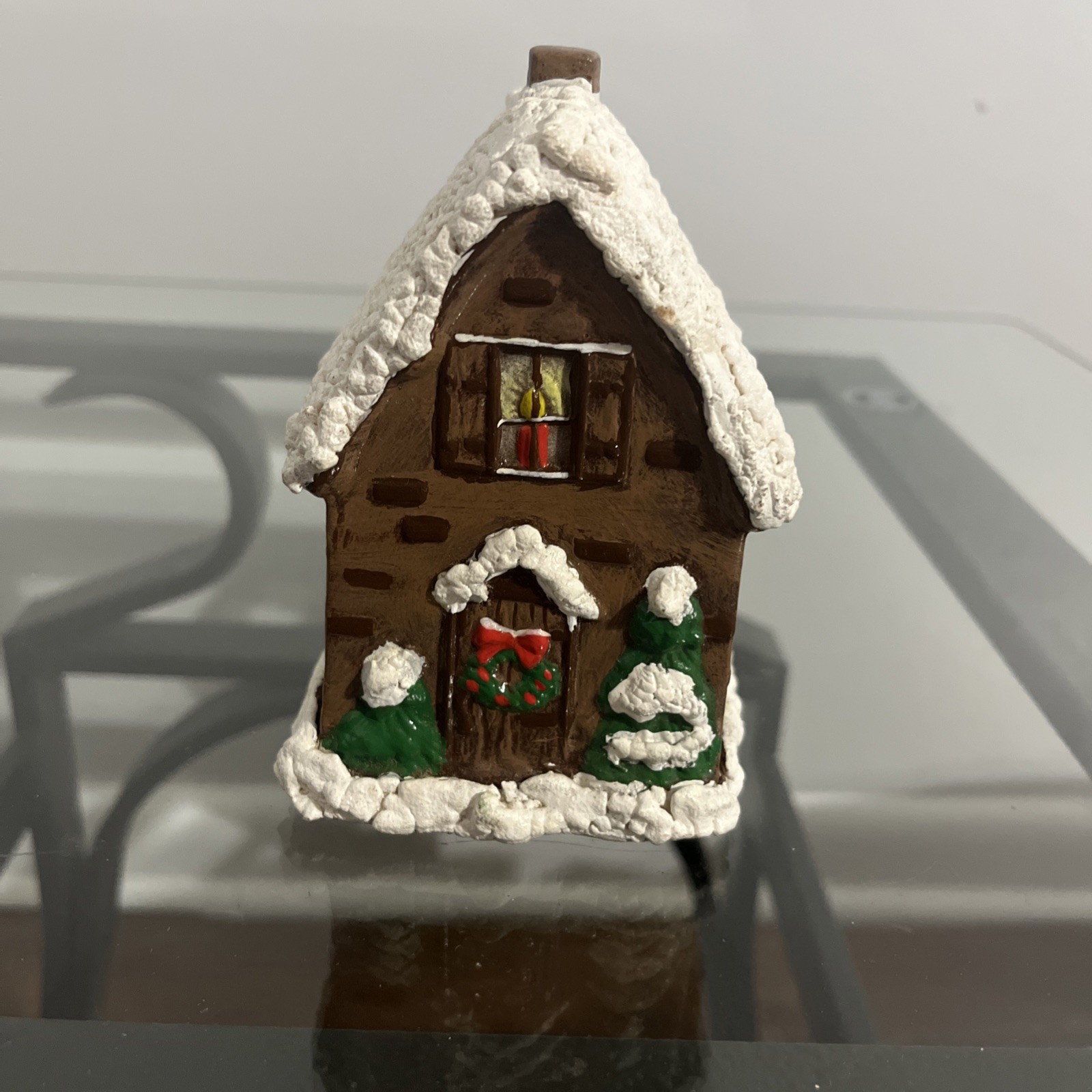 Provincial Molds Candle House Christmas Village Hand Painted Ceramic Vintage
