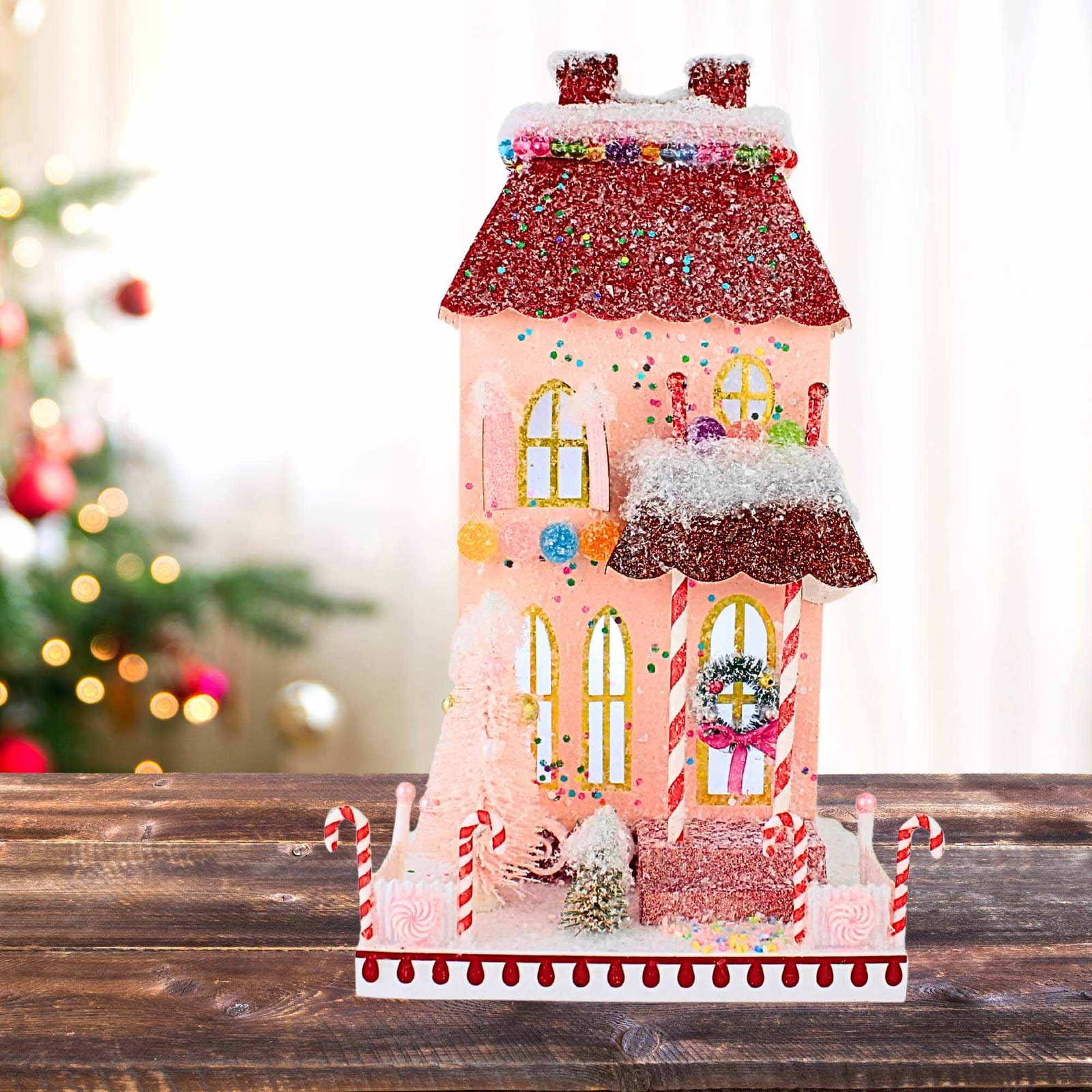 Cody Foster 14.00In Candy Cane Manor, Cardboard, Nostalgic Putz House Hou424