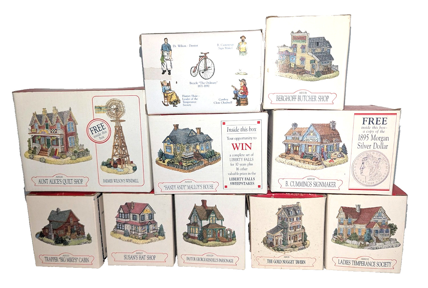 Vtg Liberty Falls Americana Collection 15 Miniature Pieces Lot of 10 Collectible