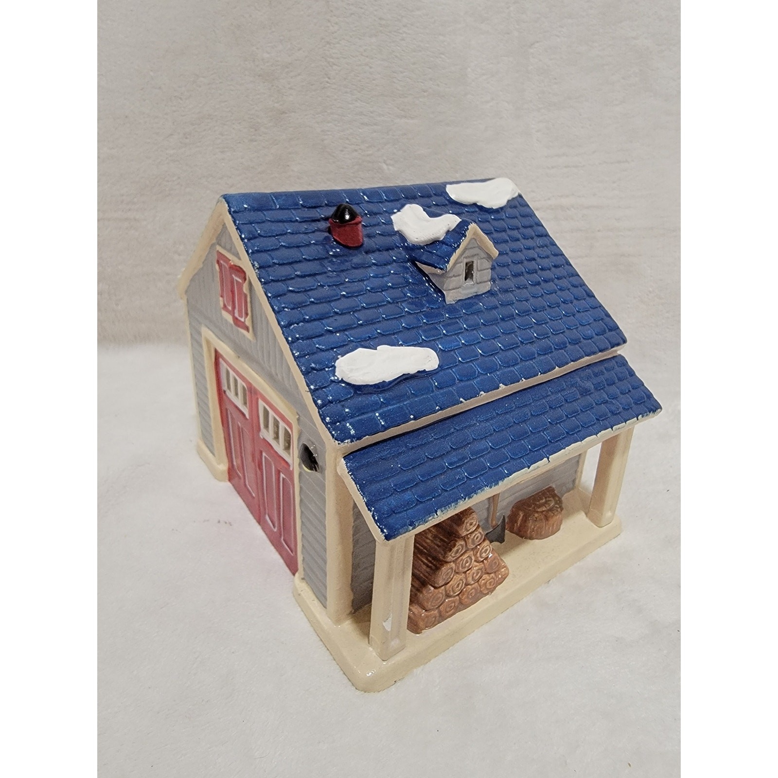Dept. 56 Single Car Garage #5125-0 Snow Village Handpainted Ceramic Acc. NO PLUG