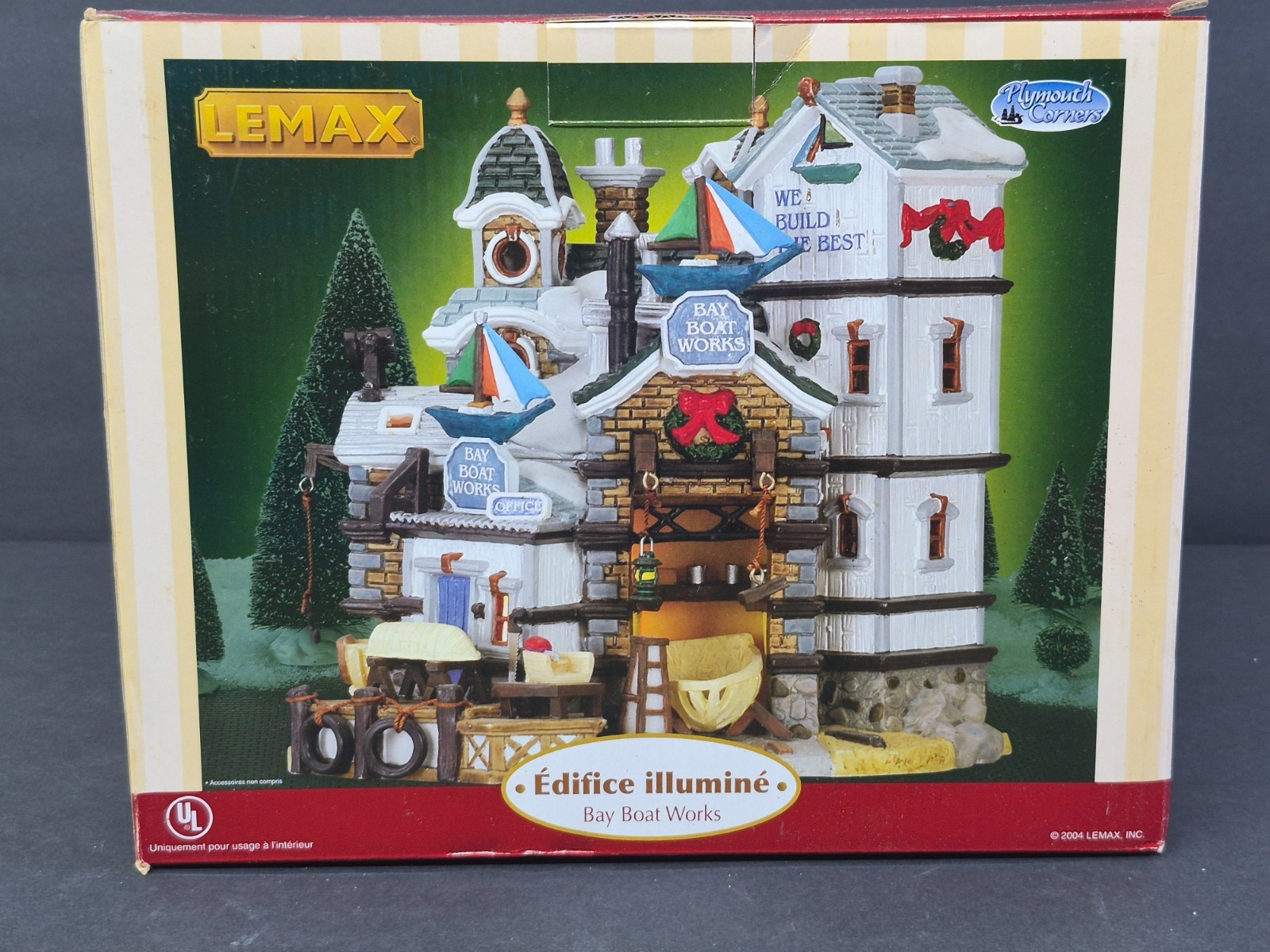 Lemax Christmas Bay Boat Works Village Collection Plymouth Corners Building 2003