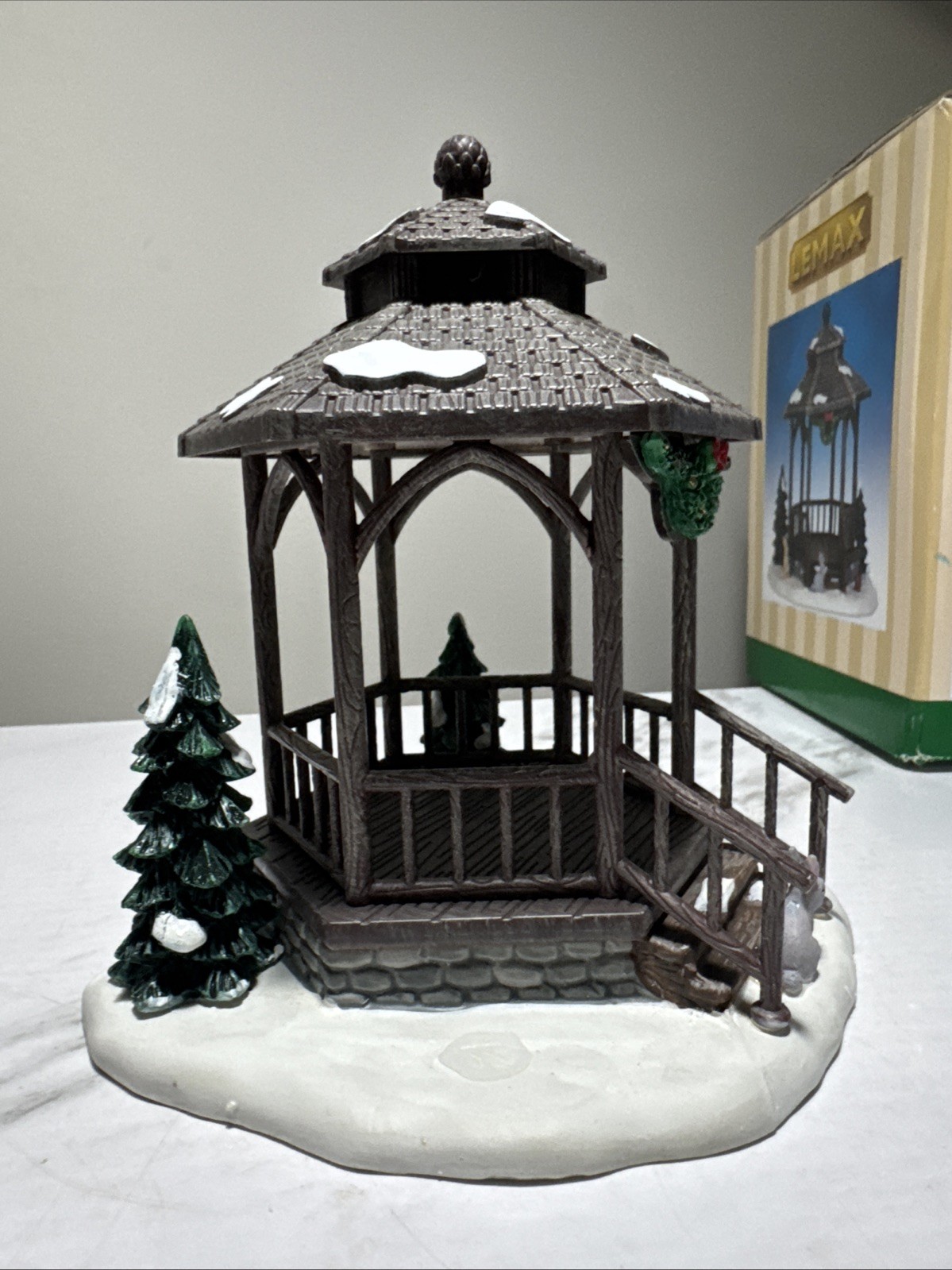 LEMAX Winter Gazebo #43084 Wooden Accessory in Box Same Day Shipping