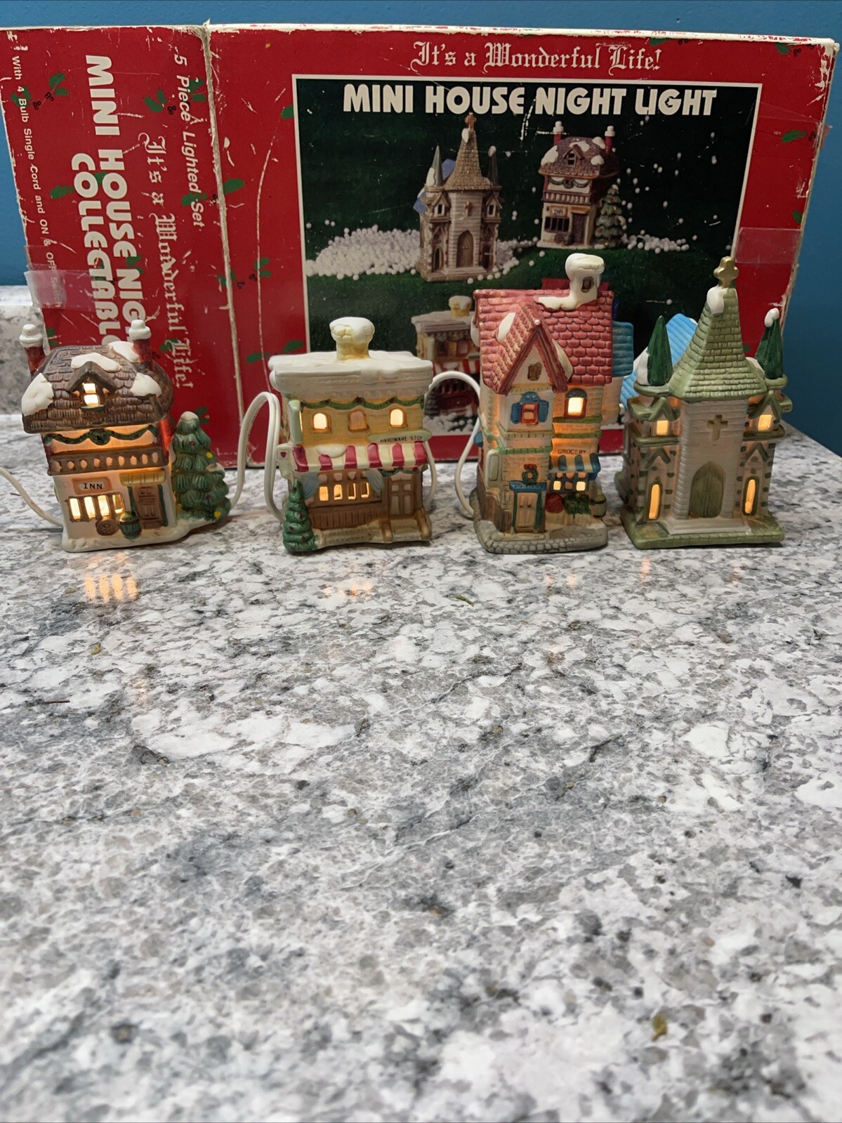 It’s A Wonderful Life Mini House Night Light 5 Piece Lighted Set