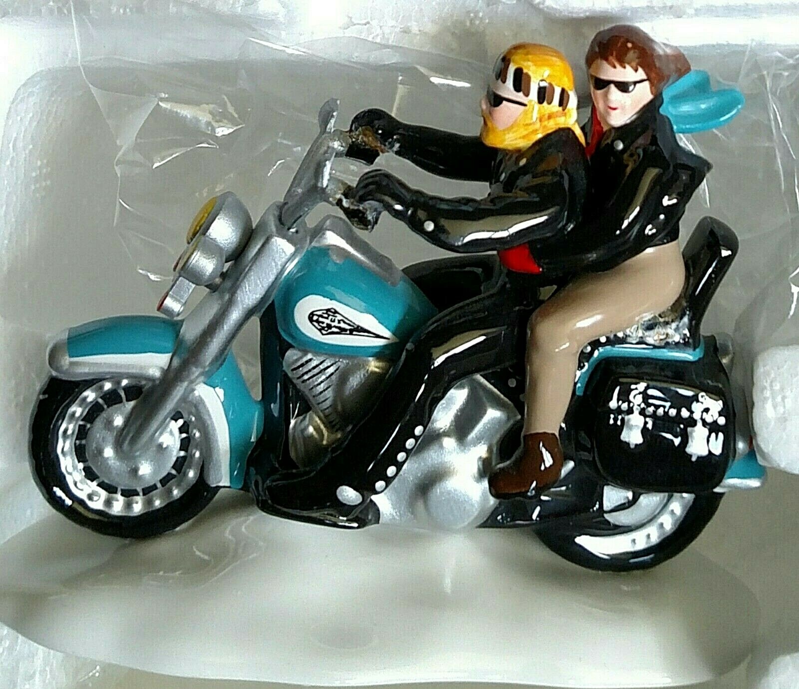 Harley Two For The Road Blue #54939 Snow Village Department 56 -BUYER GUARANTEE