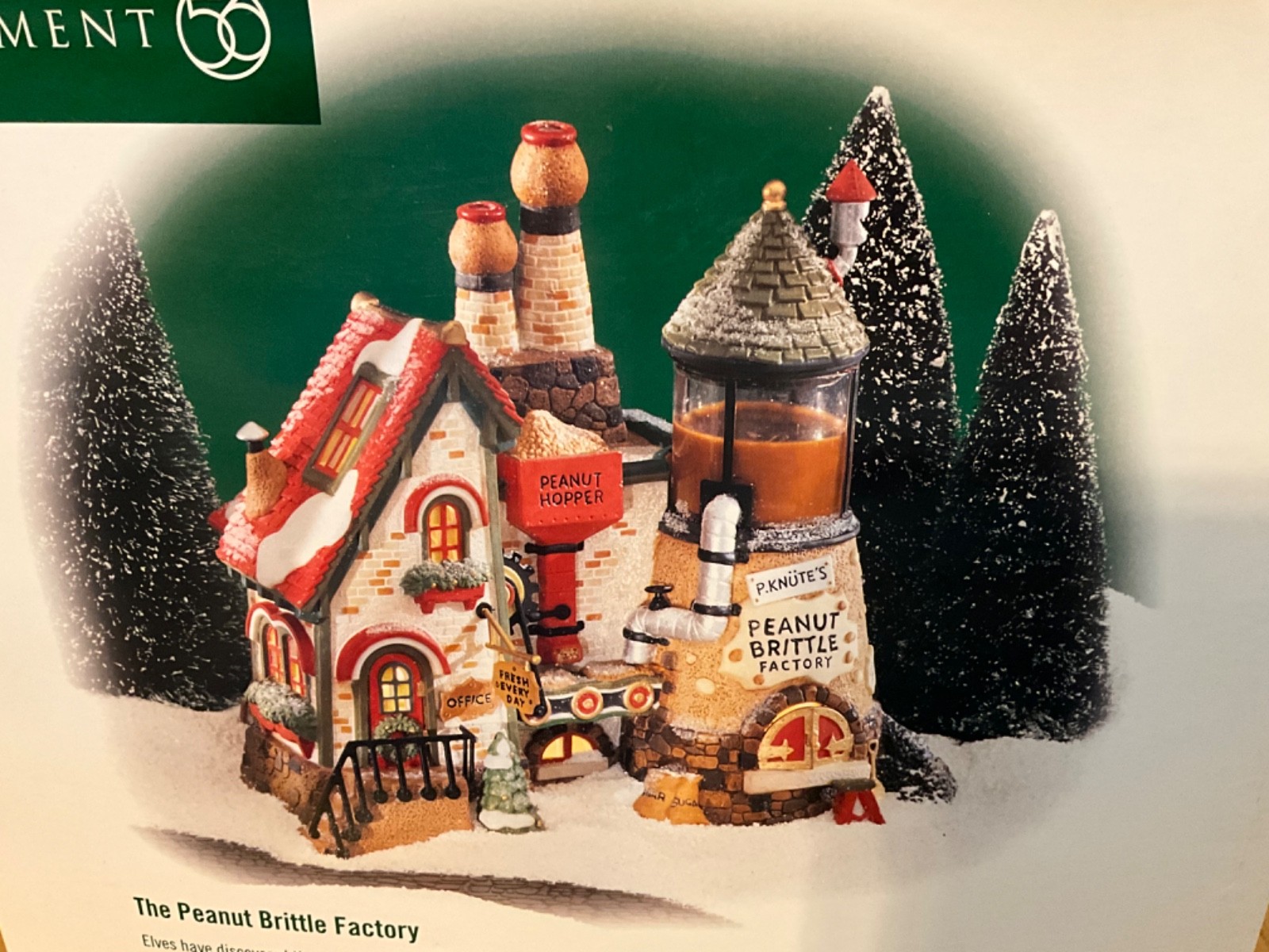 1999 DEPT 56 NORTH POLE SERIES Peanut Brittle Factory #56.56701 Missing Sign VGC