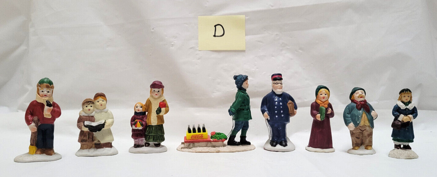 Lot of 8 Mixed Vintage Christmas Seasonal Village Figures – Lot D