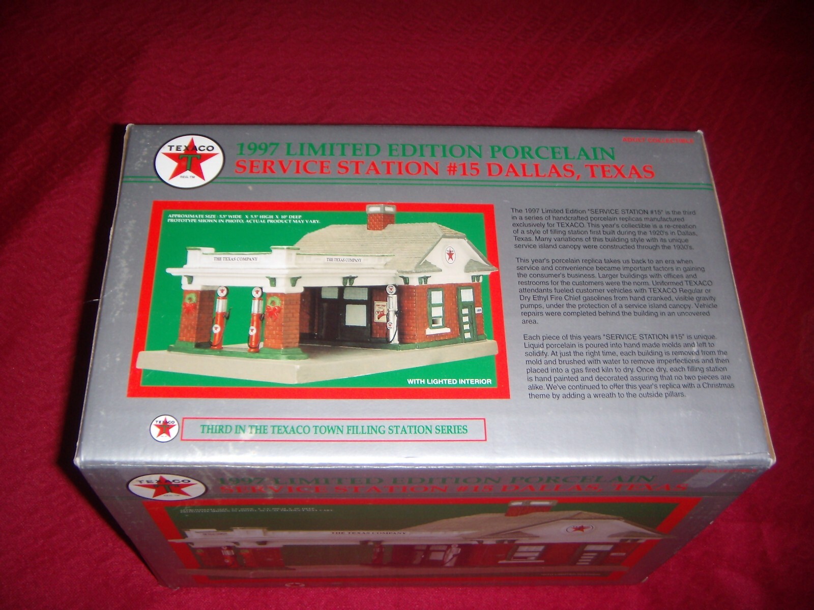 New Texaco Service Station #15 Dallas, Texas Lighted Christmas Village 1997