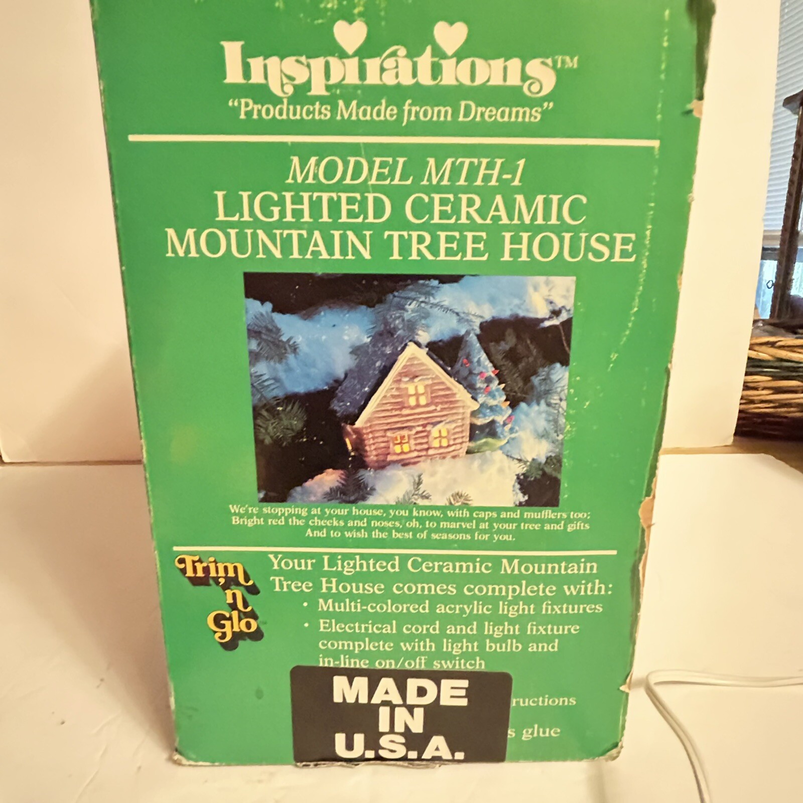 Marcia Ceramics Lighted Christmas Tree Mountain House Inspirations Holiday Vtg