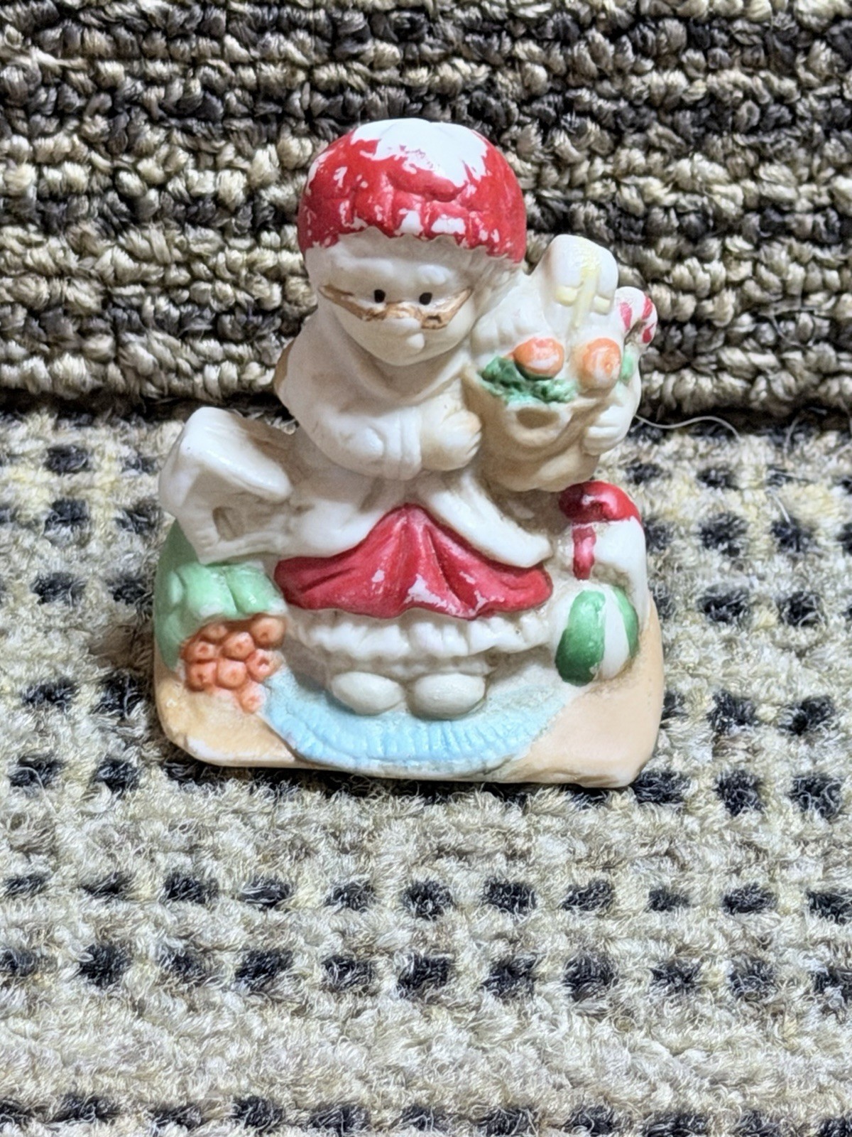 Fabri Centers of America 1992 Santa Village Ms Claus Ornament Cake Topper Vintag