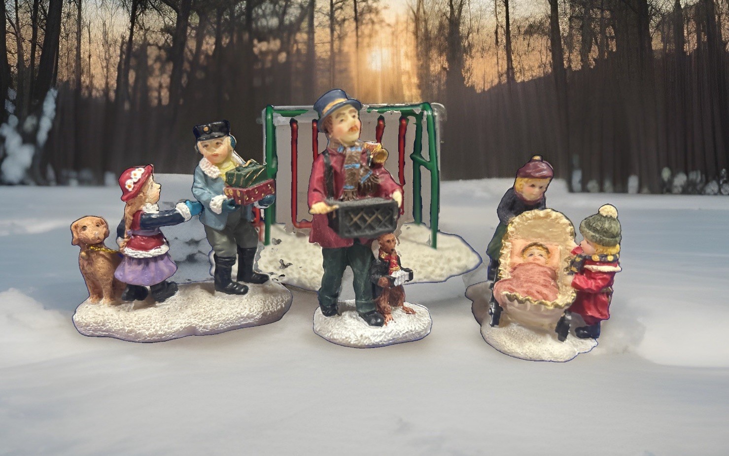 Assorted Christmas Village Accessories No Box