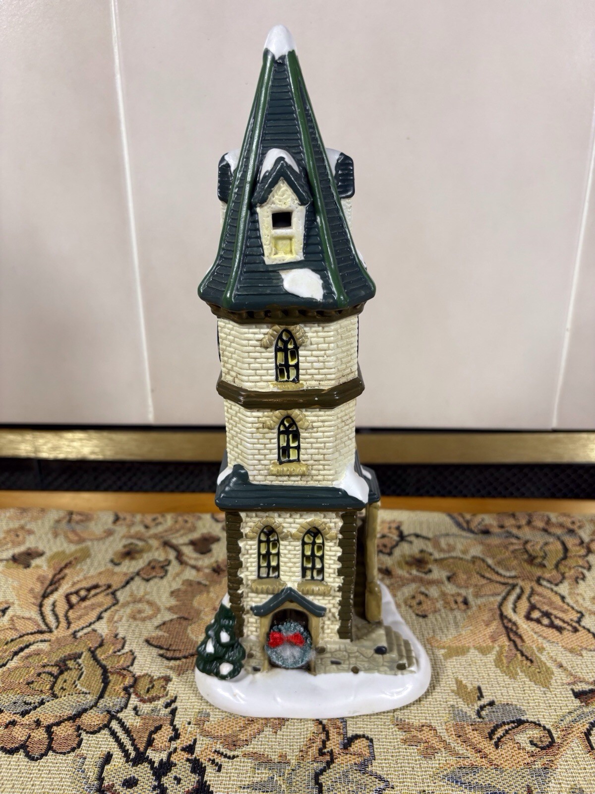 St. Nicholas Square Christmas Village Clock Tower Town Building/Missing Light