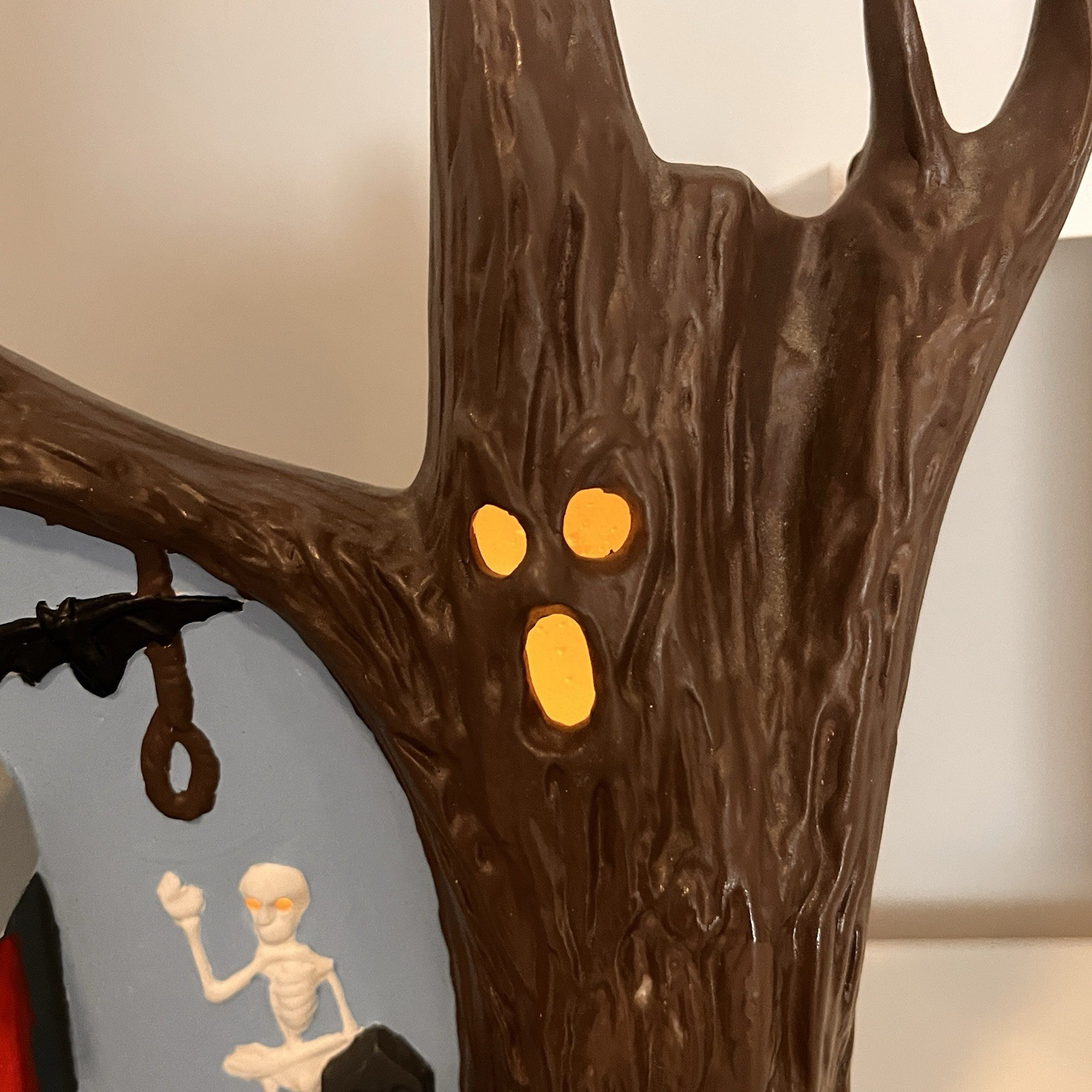 Vintage Kimple Mold Ceramic Lighted Haunted House Halloween 1970s Spooky Ghost
