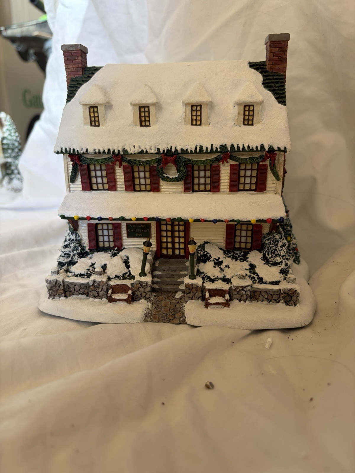 Thomas Kinkade Hawthorne Christmas Village set of excellent Hand Painted Homes