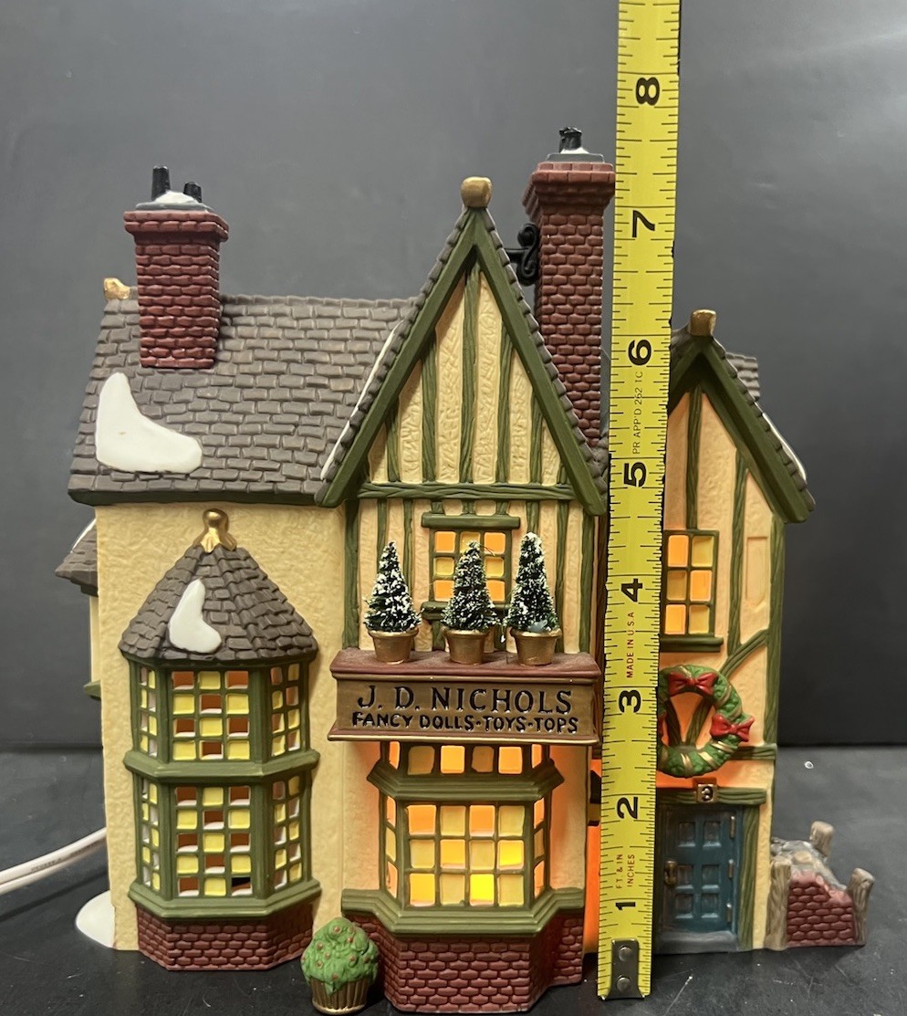 Department 56 J.D. Nichols Lighted Toy Shop W/box, 1995, Tested And Works, EUC!!