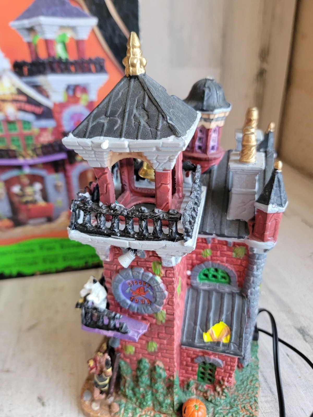 Lemax AS IS spooky town fire department Halloween village accessory