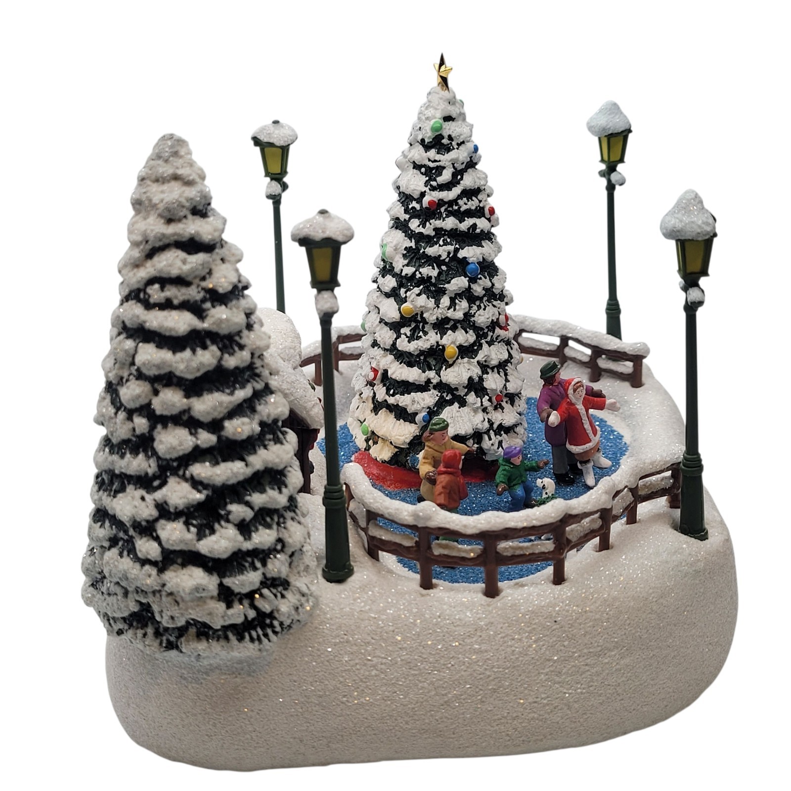 2024 Thomas Kinkade Teleflora Oh What Fun Christmas Village Light Up Ice Skaters