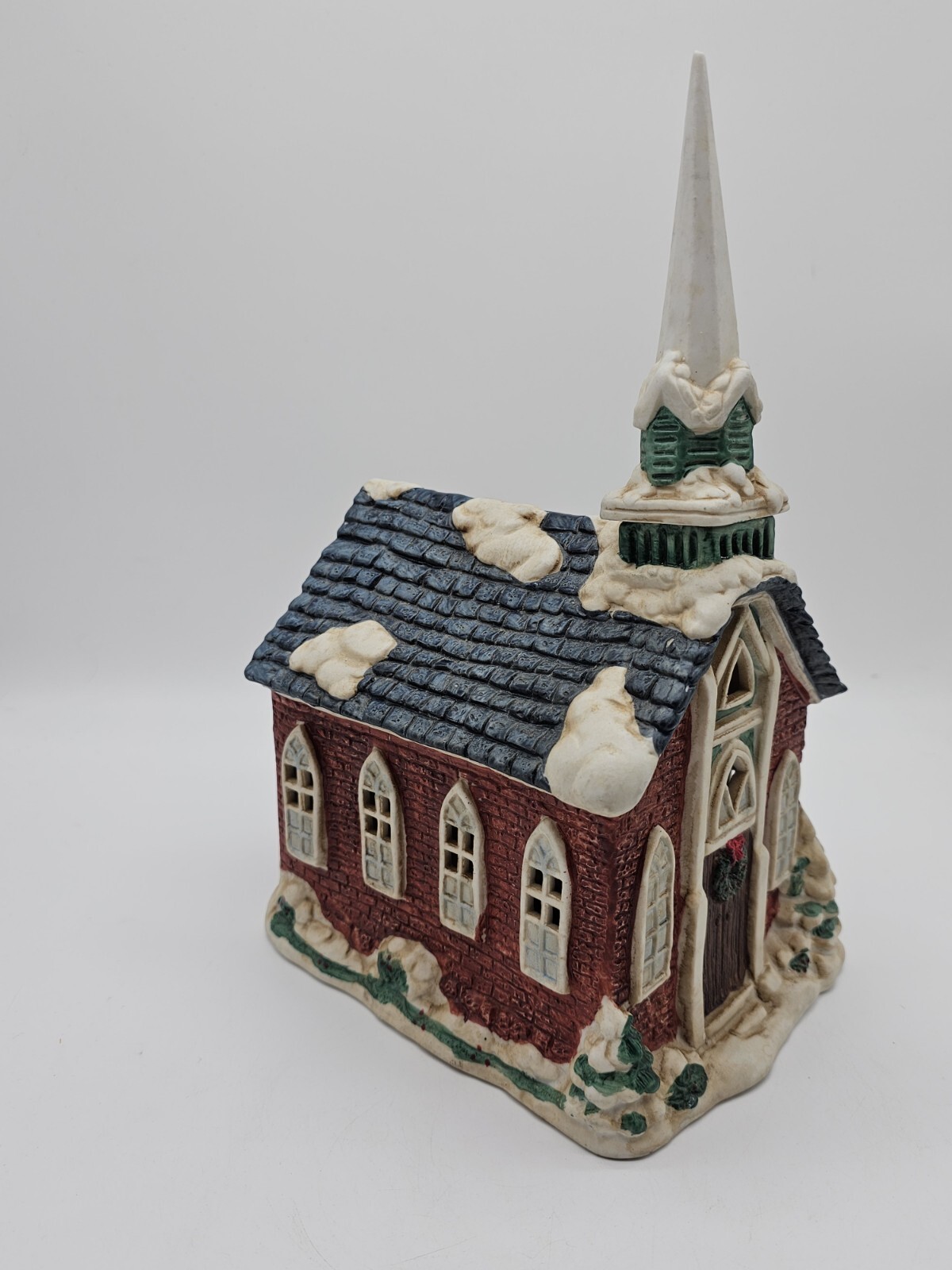 Vintage American Village Country Church Christmas Ceramic Taiwan Steeple