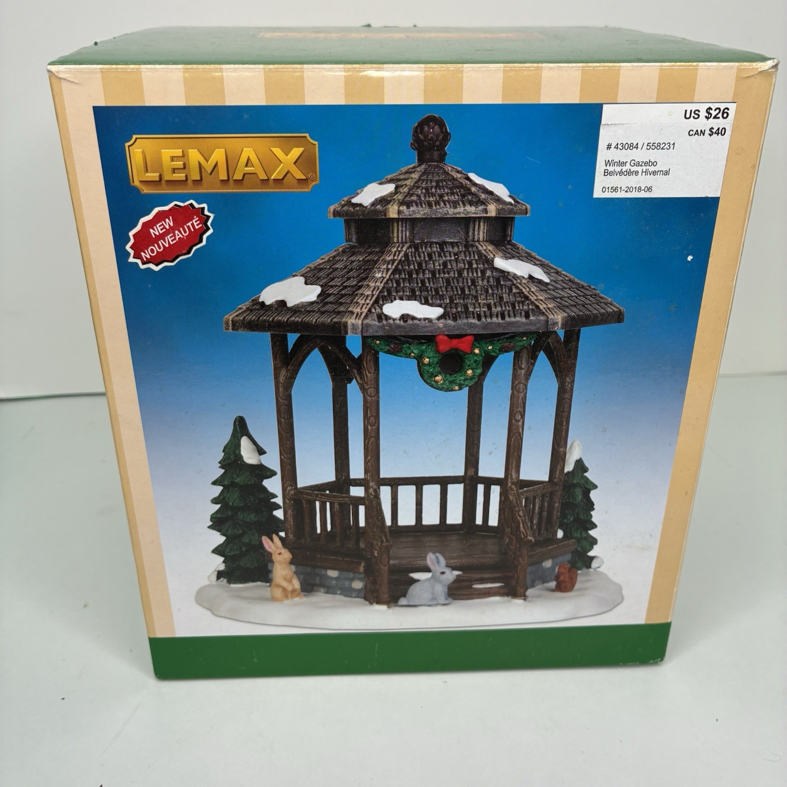 Lemax #43084 Winter Gazebo Table Accent Boxed 2014 Christmas Village