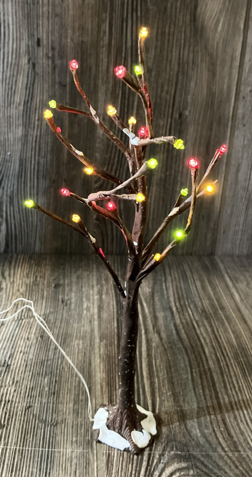 Dept 56 Bare Branch Tree w/25 Lights, Multi-colored 52434, box Tested Work VIDEO