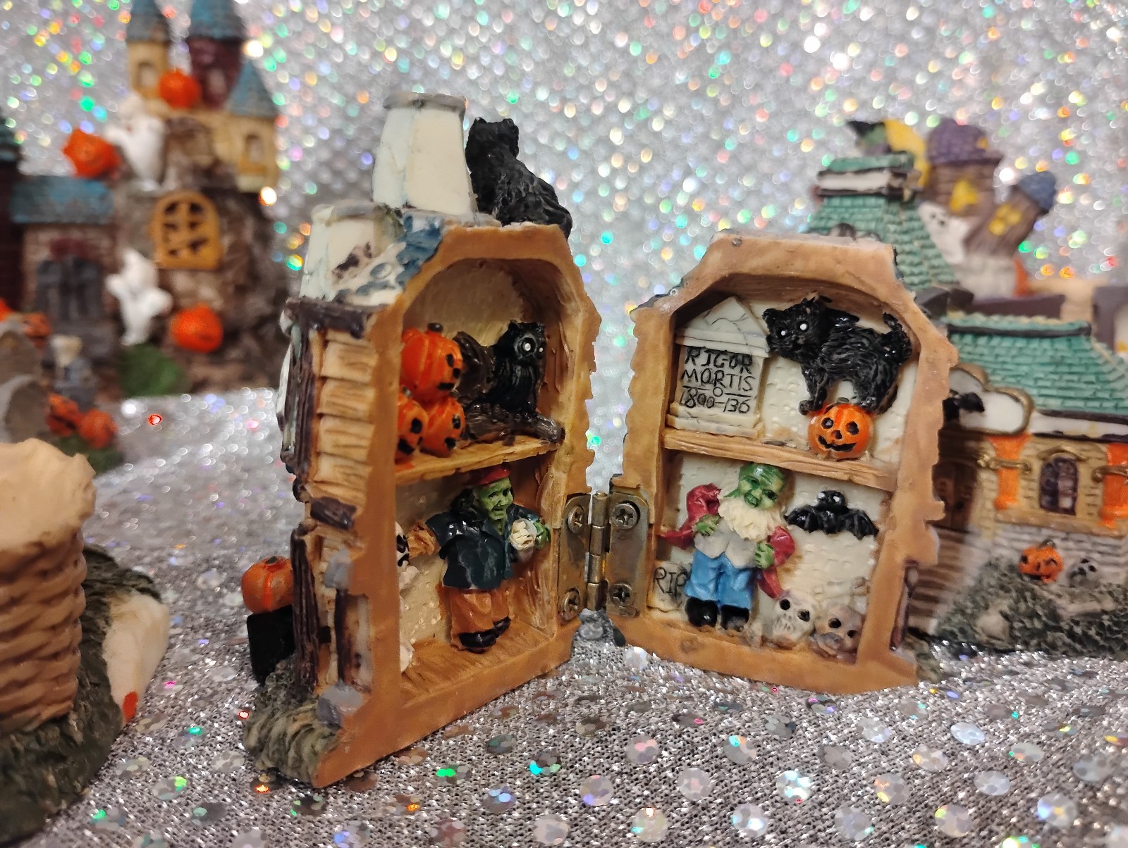 Lot of 13 Assorted Small Halloween Village Figures 1″-3″ – See Pictures