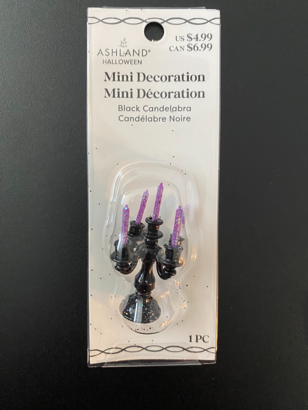 ASHLAND HALLOWEEN MINIATURES BLACK CANDELABRA ~ NEW IN PKG 2025