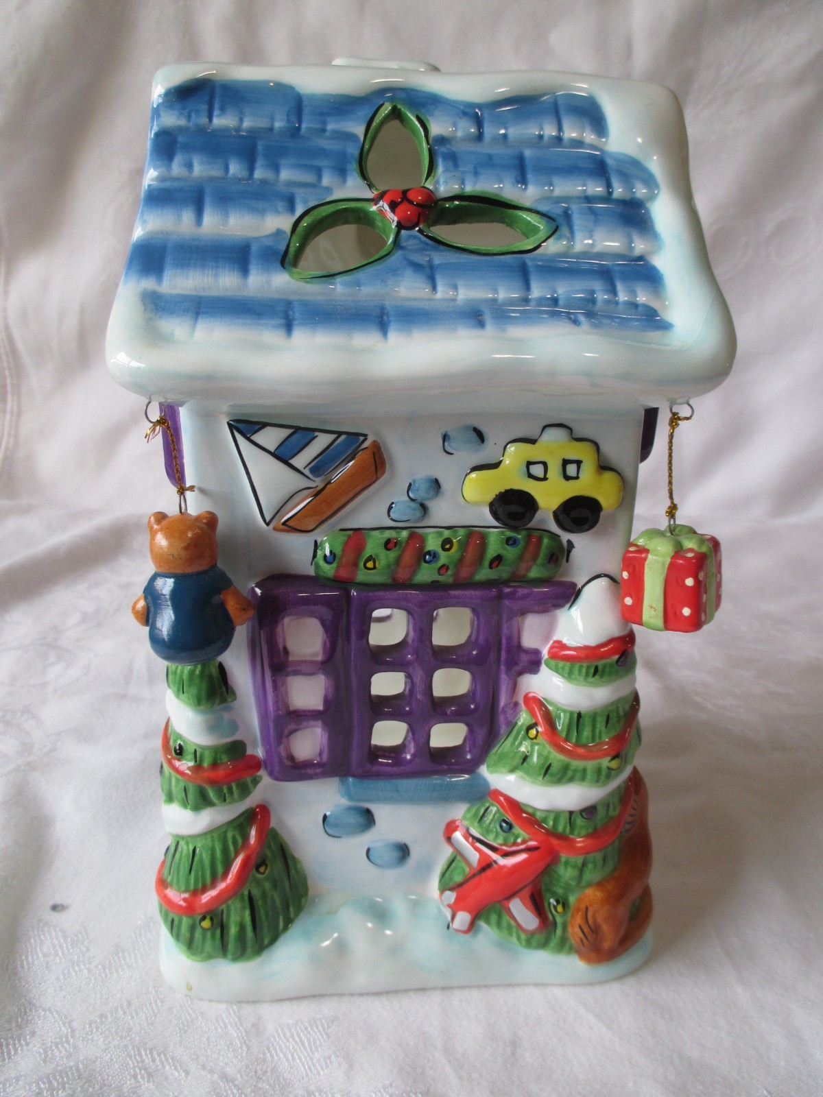 Elements TOY SHOP Christmas Tea-Light CANDLE HOLDER~Holiday Village~Ceramic