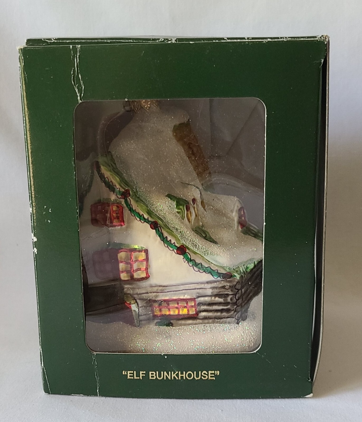 Dept 56 North Pole Series Elf Bunkhouse Blown Glass Ornament in Box #17702
