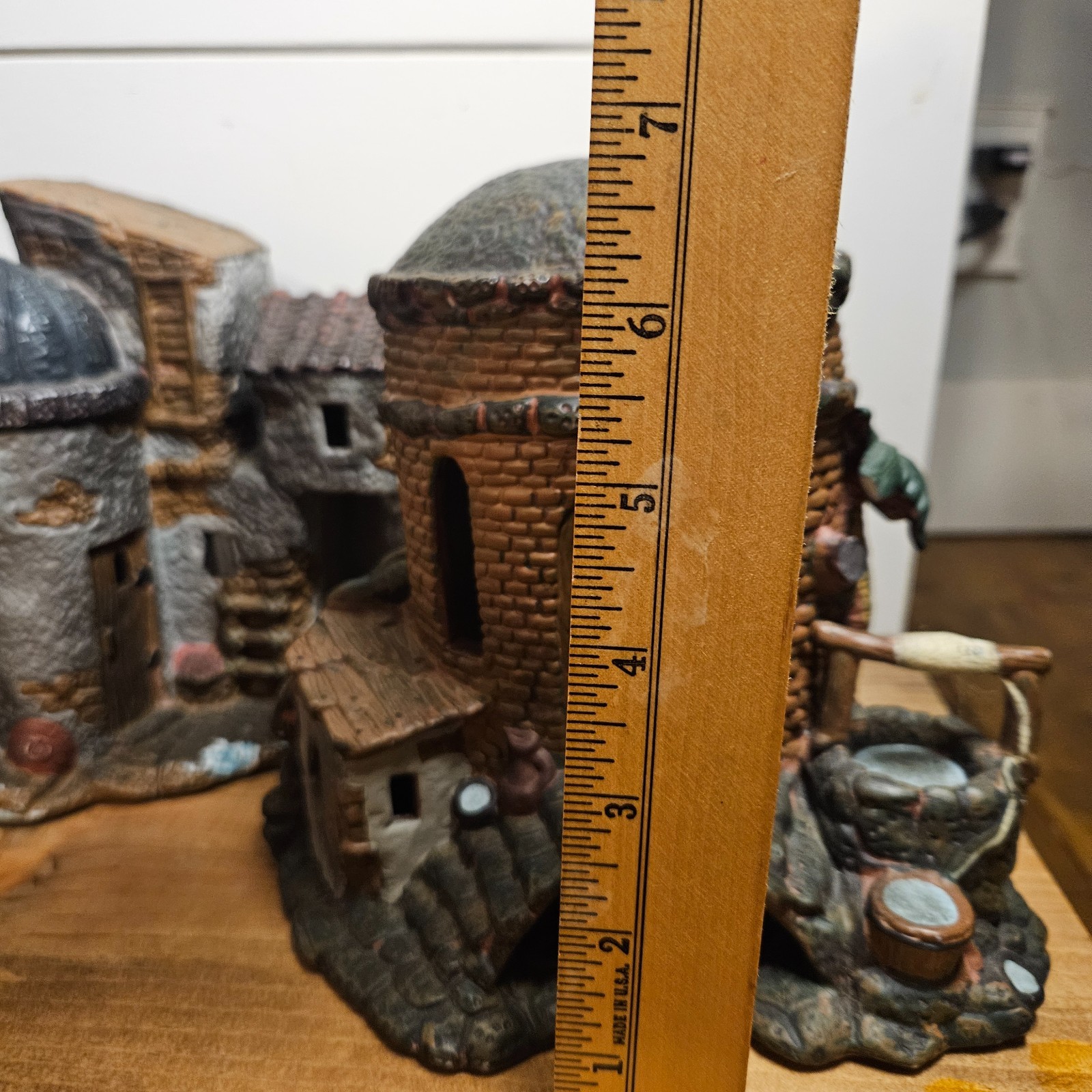Vintage Ceramic Jerusalem Holy Land Village Buildings Lot of 3 Lighted Biblical