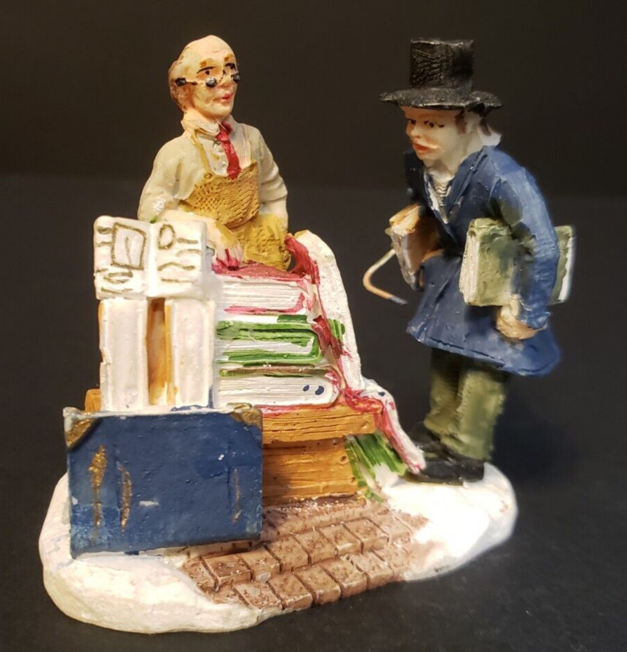 Holiday Time Santas Workbench Christmas Village Newspaper Stand News Salesman