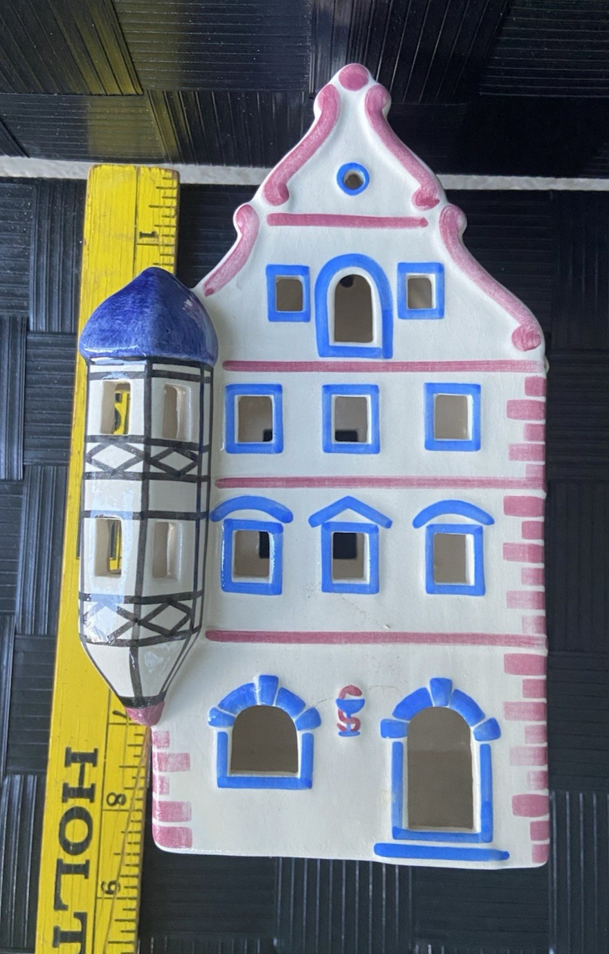 1994 Ursula Leyk Lichthaus German Tea Light Holder~Apotheke Shop w/Oriel Window