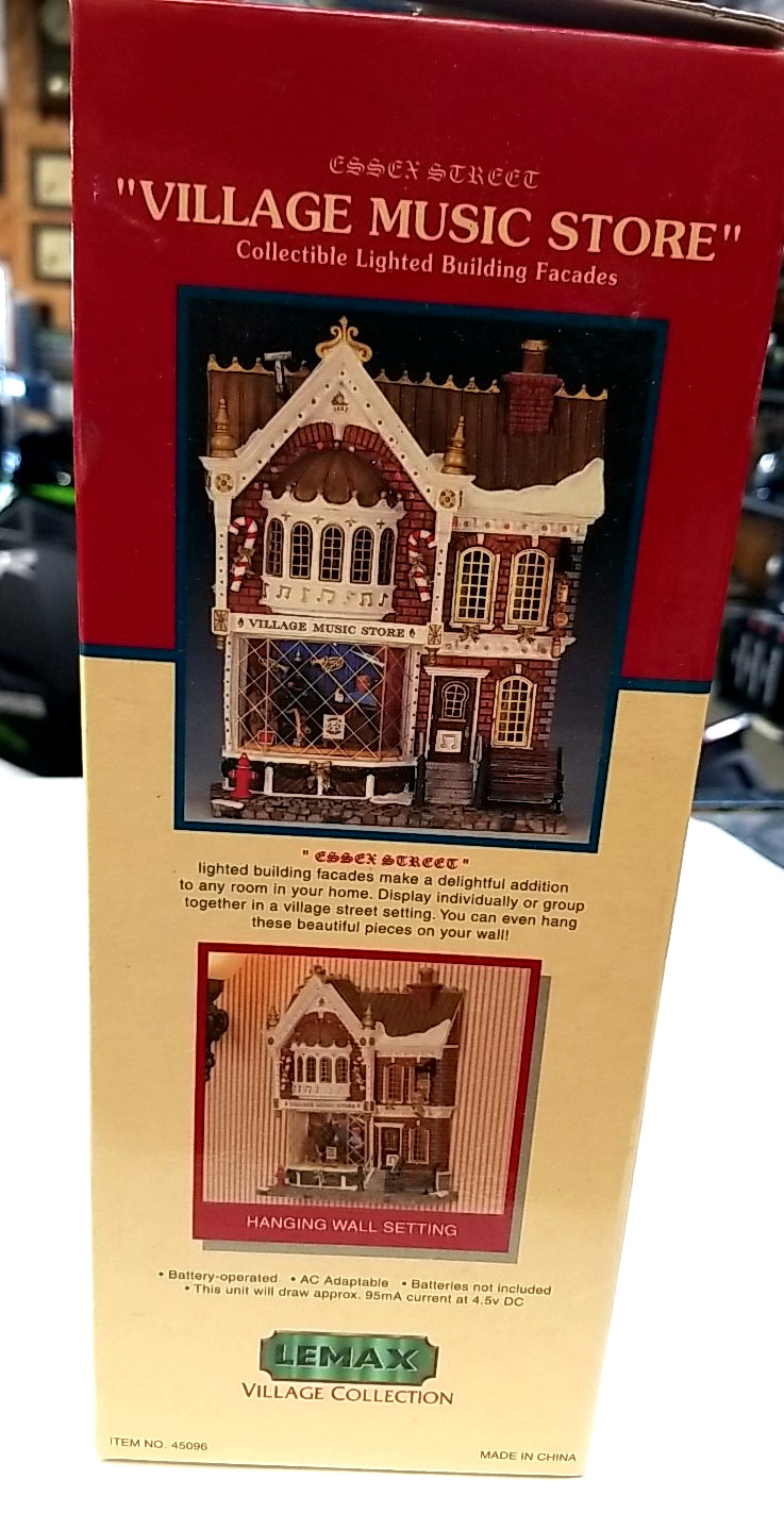 Lemax # 45096 2004 Essex Street Facade Village Music Store (box 299)