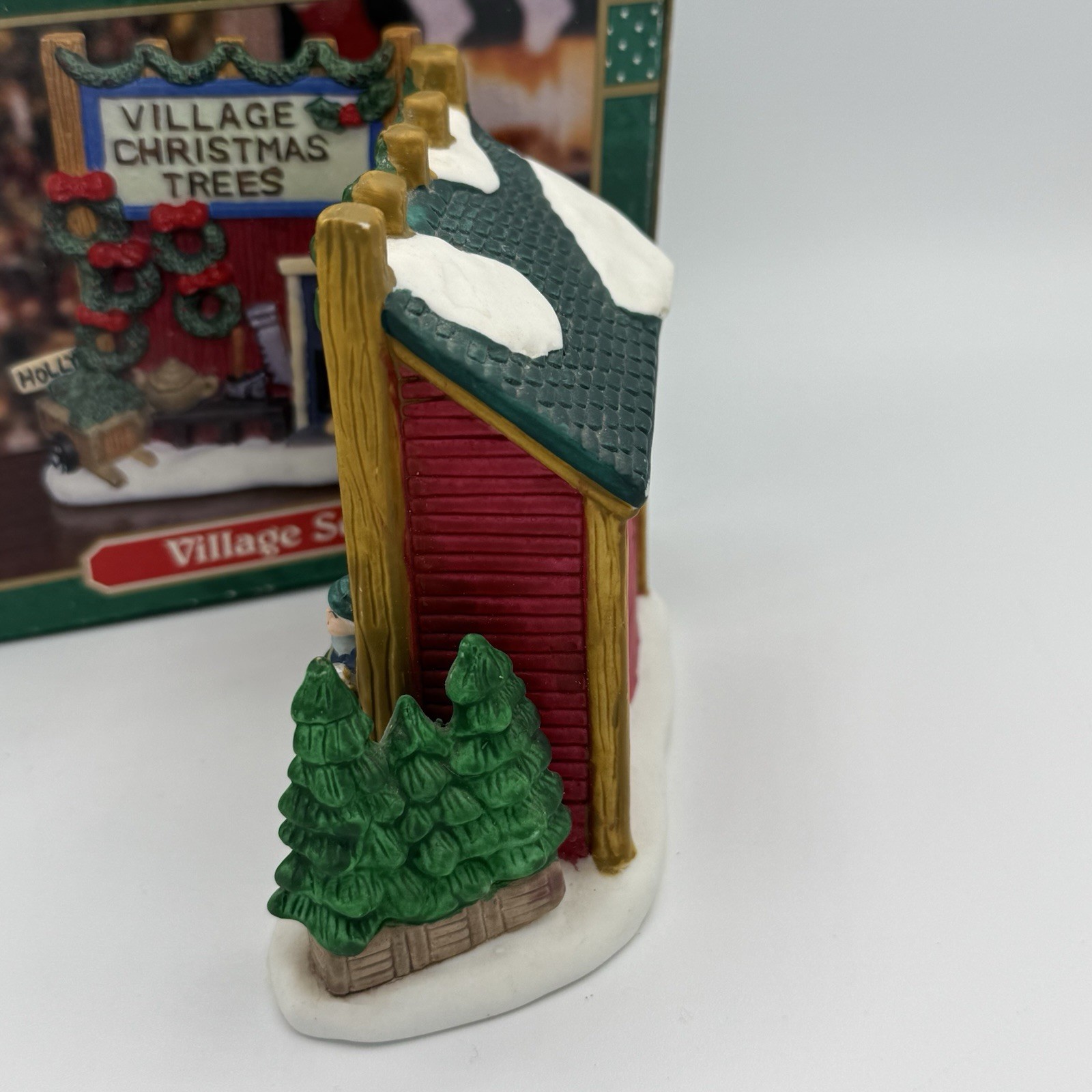 Trim a Home Christmas Village “village Christmas Trees” Tree Seller Building VTG
