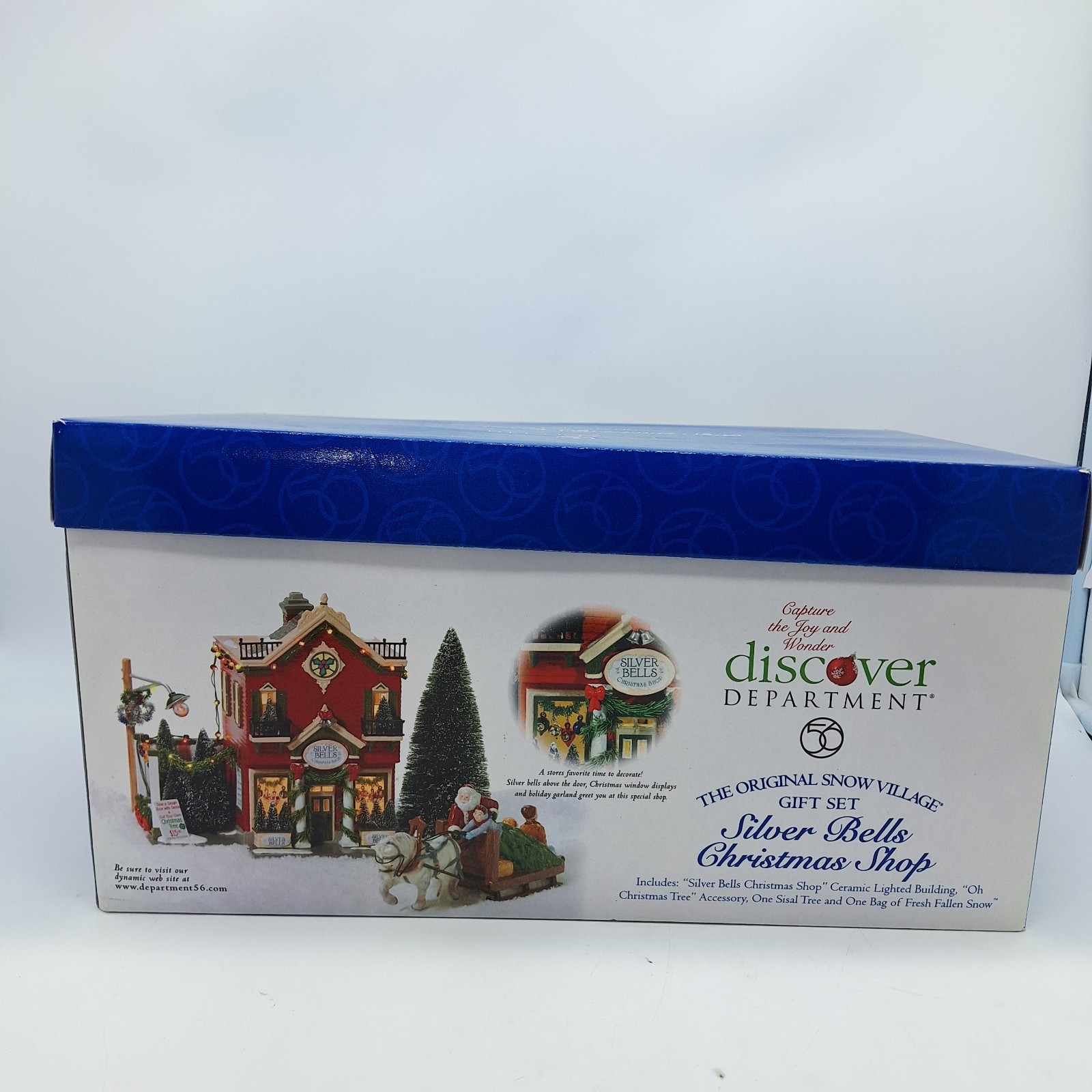 Department 56 Snow Village Silver Bells Christmas Shop Gift Set MINT Complete