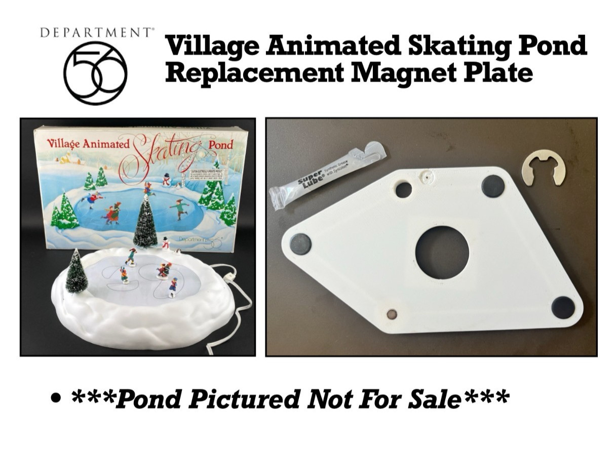 Department 56 Village Animated Skating Pond Magnet Plate (POND NOT FOR SALE)
