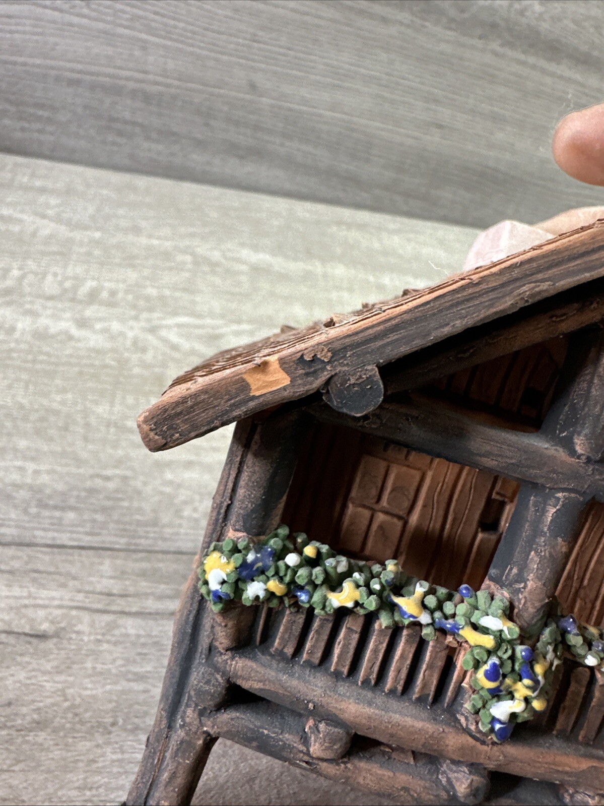 Unknown Signed Handmade Detailed Clay Cottage/Church Home Decor