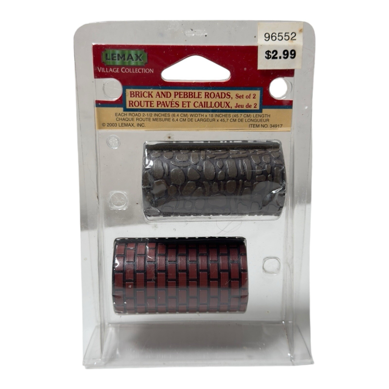 Lemax Roads Accessories Christmas Village 2 Red Brick Gray Cobblestone Pebble