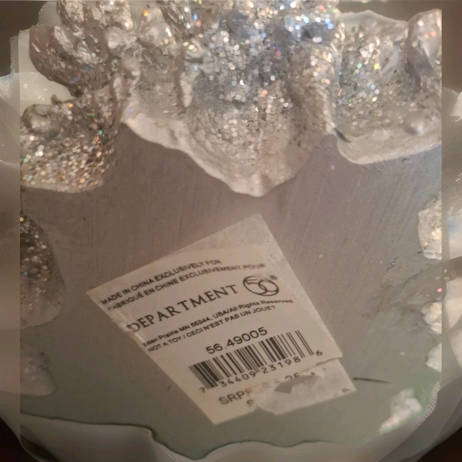 Department 56 Silver Christmas Trees Multi Colored Glitter Set Of 3