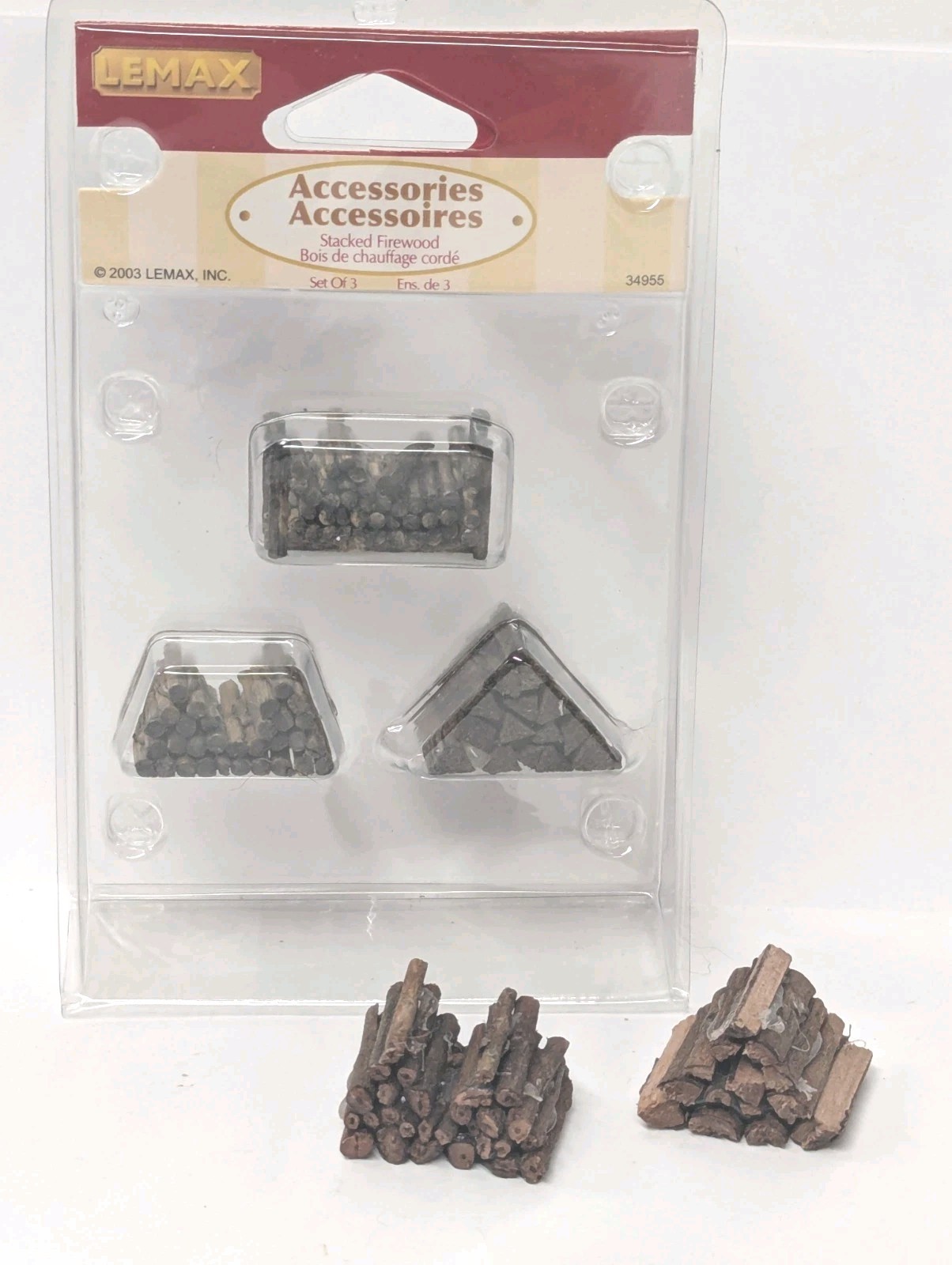 Christmas Village Stacks Of Wood Pieces Decor Accessories Logs Firewood