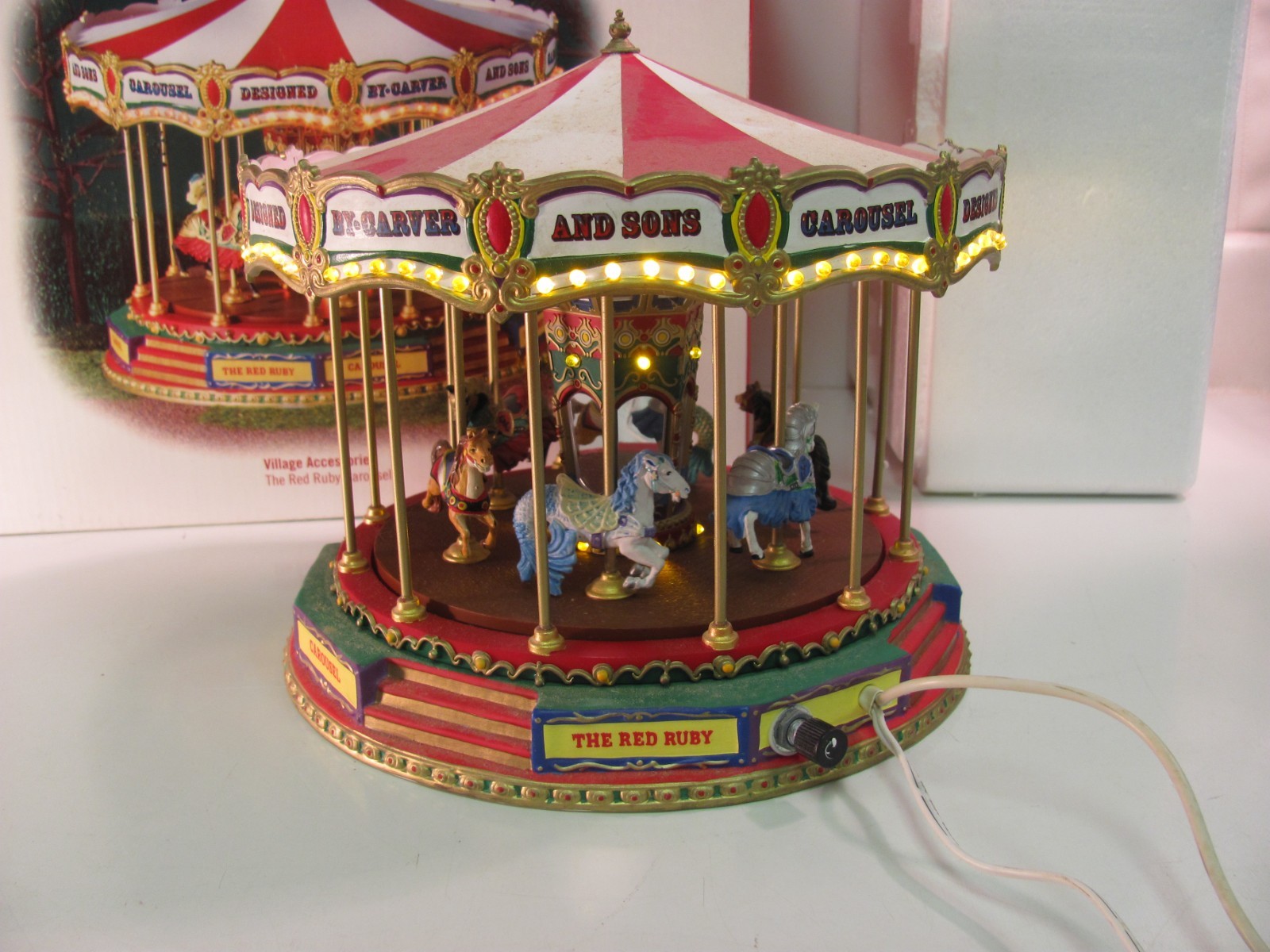 VTG Dept 56 The Red Ruby Carousel Carnival Series Village Accessories #56.53801