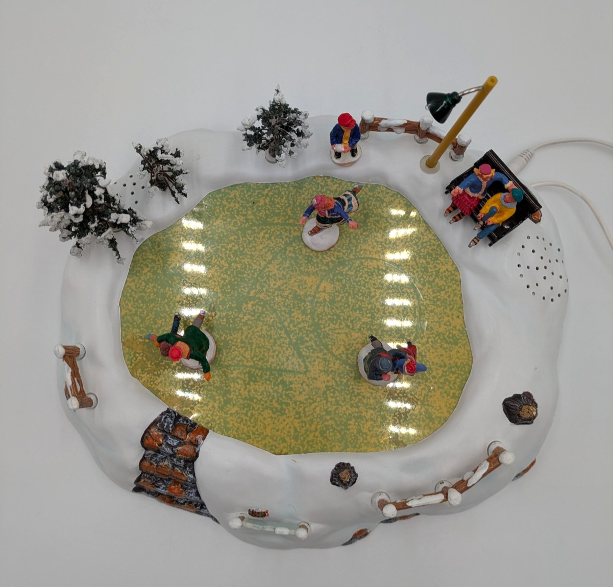 LEMAX High Meadow Skating Pond Animated Christmas Village Table Accent Holiday