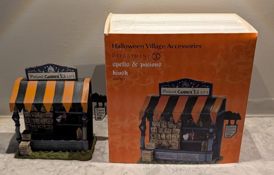 Retired Dept 56 Snow Village Halloween Spells & Potitions Kiosk NOS